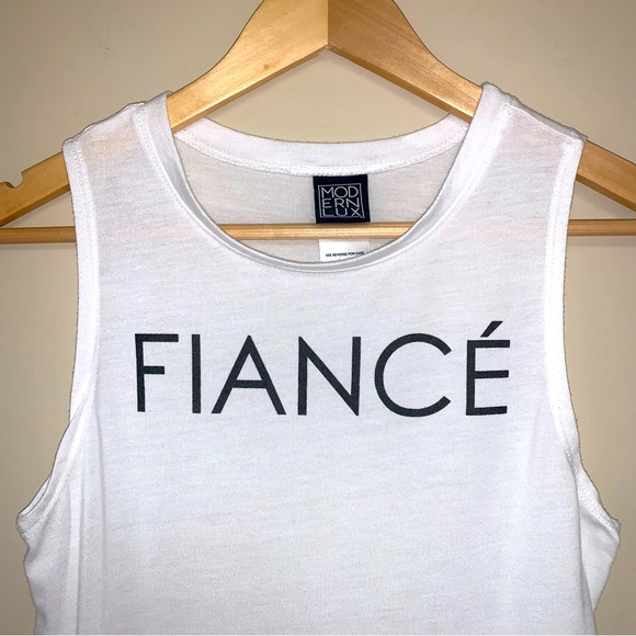 FIANCÉ White Tank Top Women’s Small Soft Spring Summer Shirt Modern Lux Blouse - Picture 4 of 10